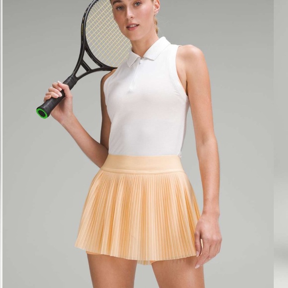 Lululemon Mesh Pleats Mid-Rise Mini Tennis Skirt Summer Glow Peach 4🍑 - Picture 4 of 12